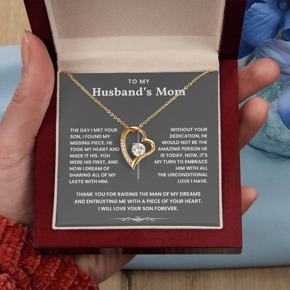 To My Husband's Mom-Loveknot Necklace-All My Lasts With Him