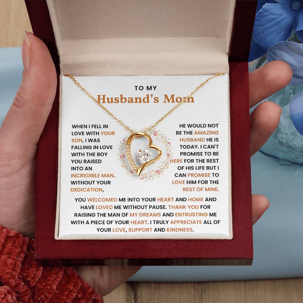 To My Husband;s Mom- Forever Love Necklace-You Welcomed Me
