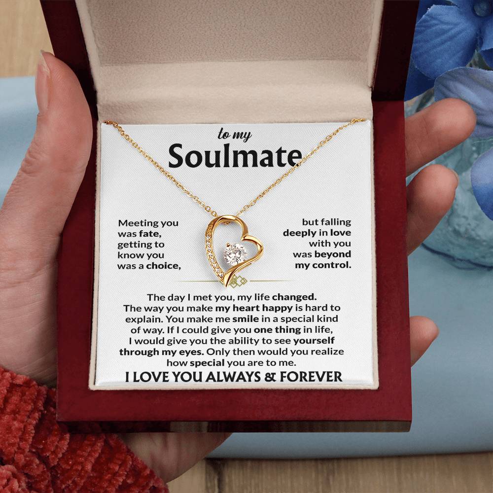 To My Soulmate - The Day I Met You, My Life Changed - Forever Love Necklace