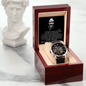 Funny Fathers Day Message Card with Watch - Men's Openwork Watch