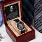 Funny Fathers Day Message Card with Watch - Men's Openwork Watch