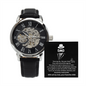 Funny Fathers Day Message Card with Watch - Men's Openwork Watch