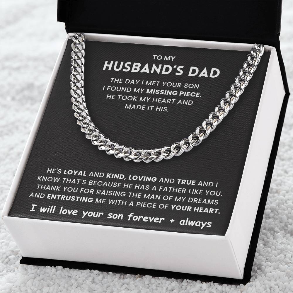 To My Hudband's Dad- Cuban Link Chain- The Day I Met Your Son