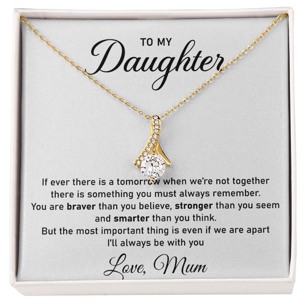 To My Daughter- Loveknot Necklace- I Will Always be With You