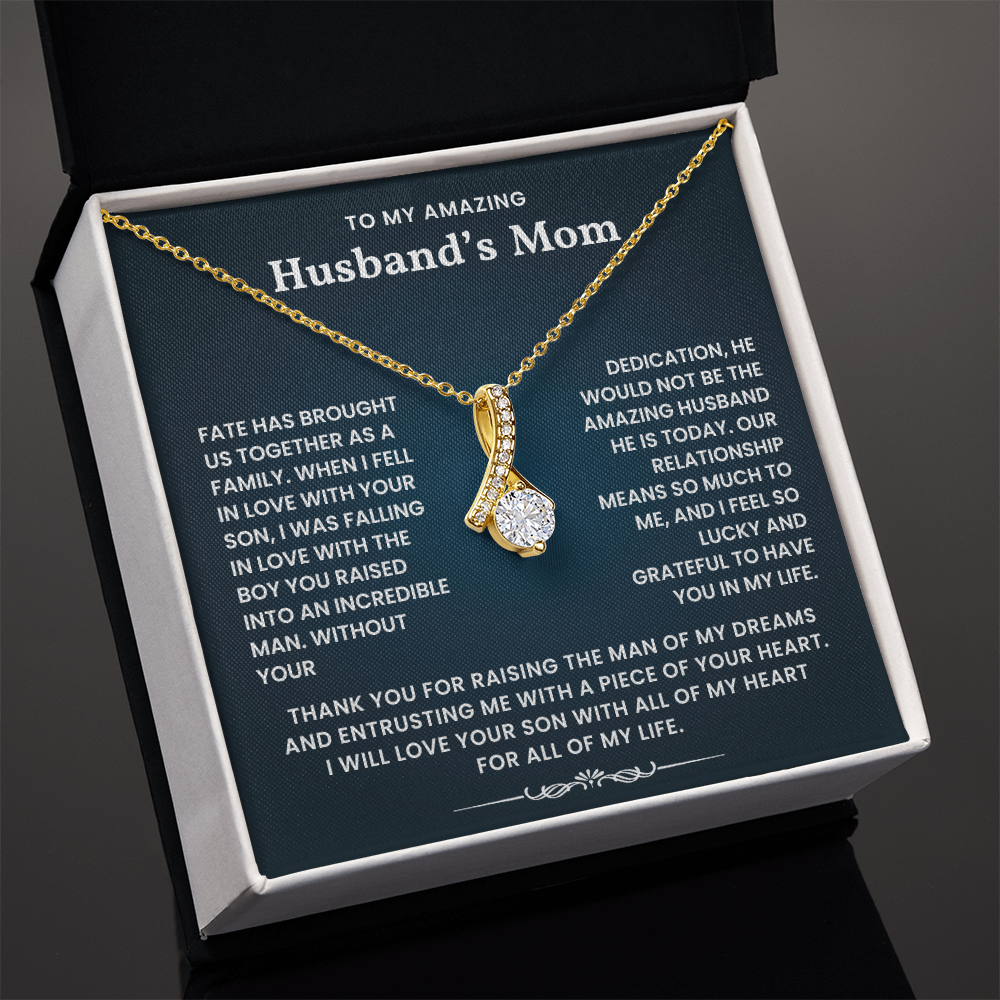 To My Amazing Husband's Mom - I Feel So Lucky To Have You In My Life - Necklace
