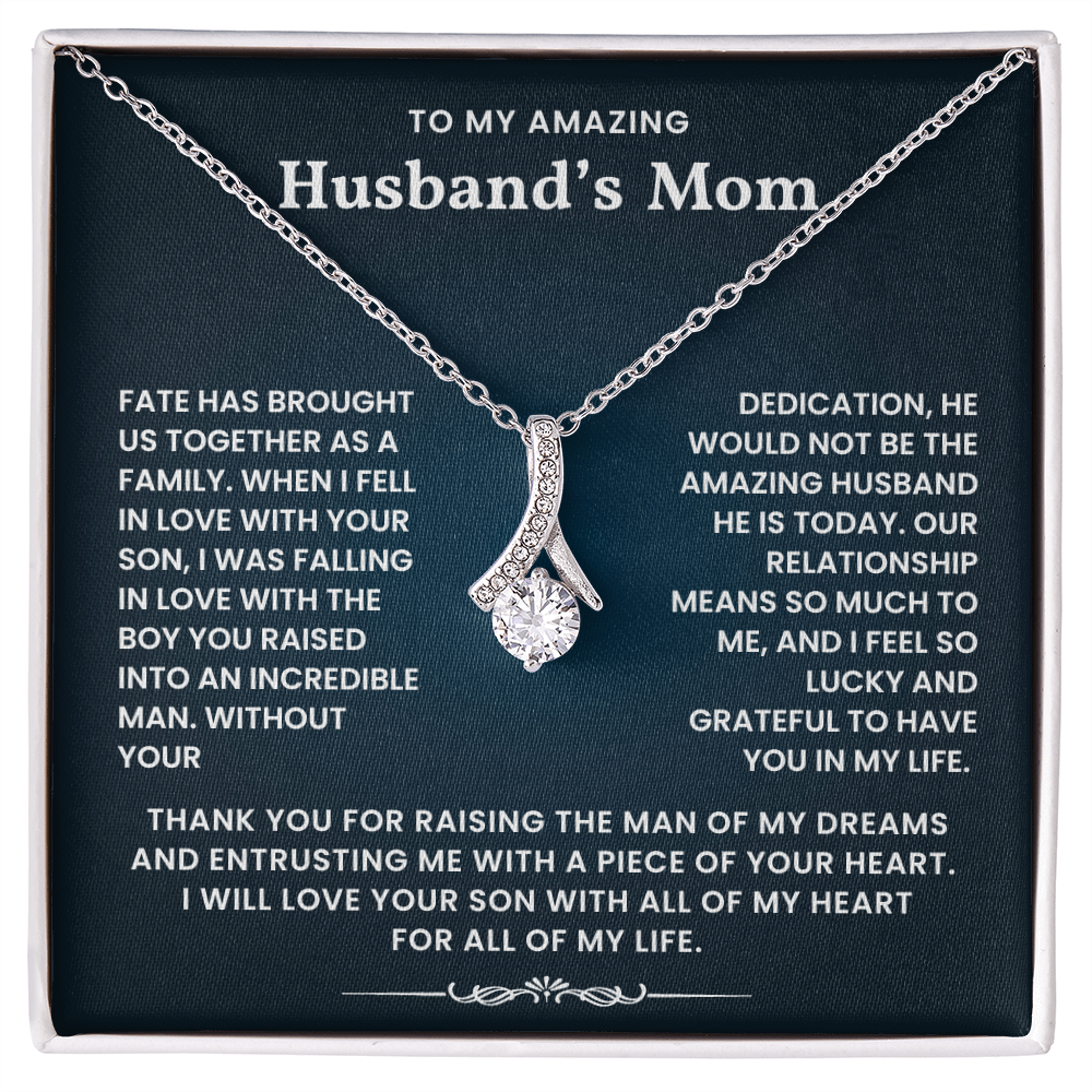 To My Amazing Husband's Mom - I Feel So Lucky To Have You In My Life - Necklace