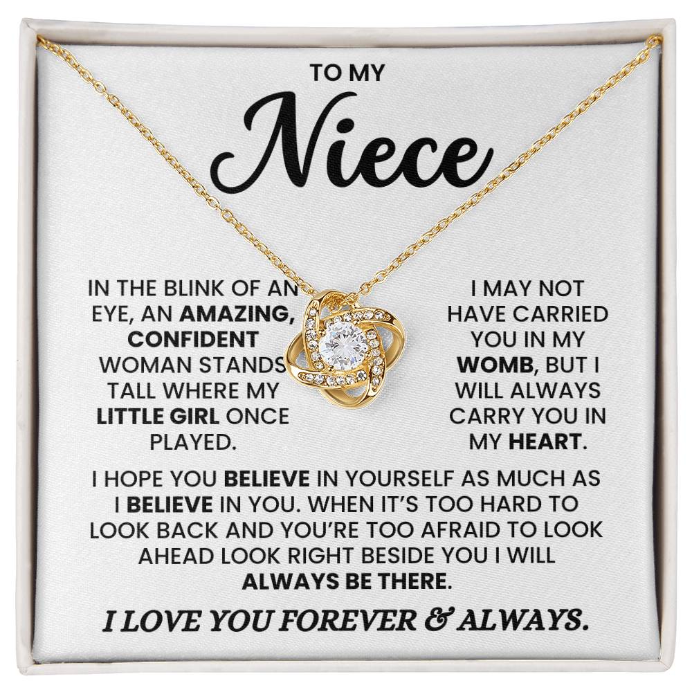 To My Niece-Loveknot Necklace- I Love You Forever