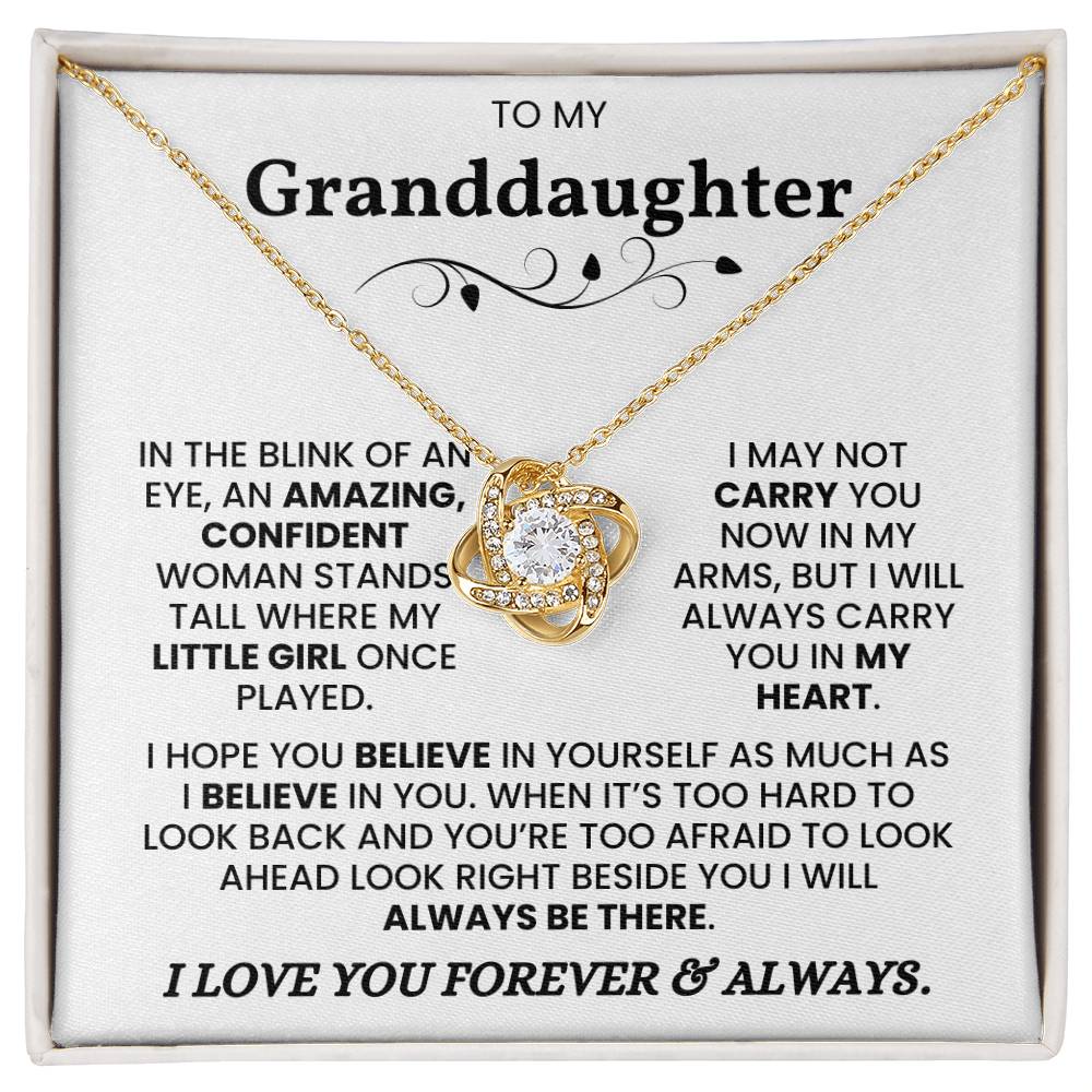 To My Granddaughter - I Will Always Carry You In My Heart - Necklace