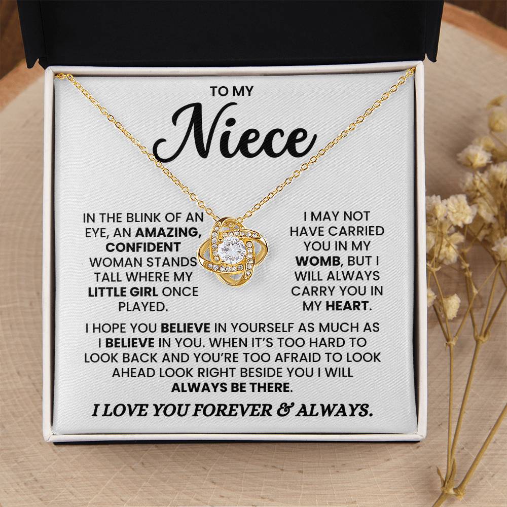 To My Niece-Loveknot Necklace- I Love You Forever