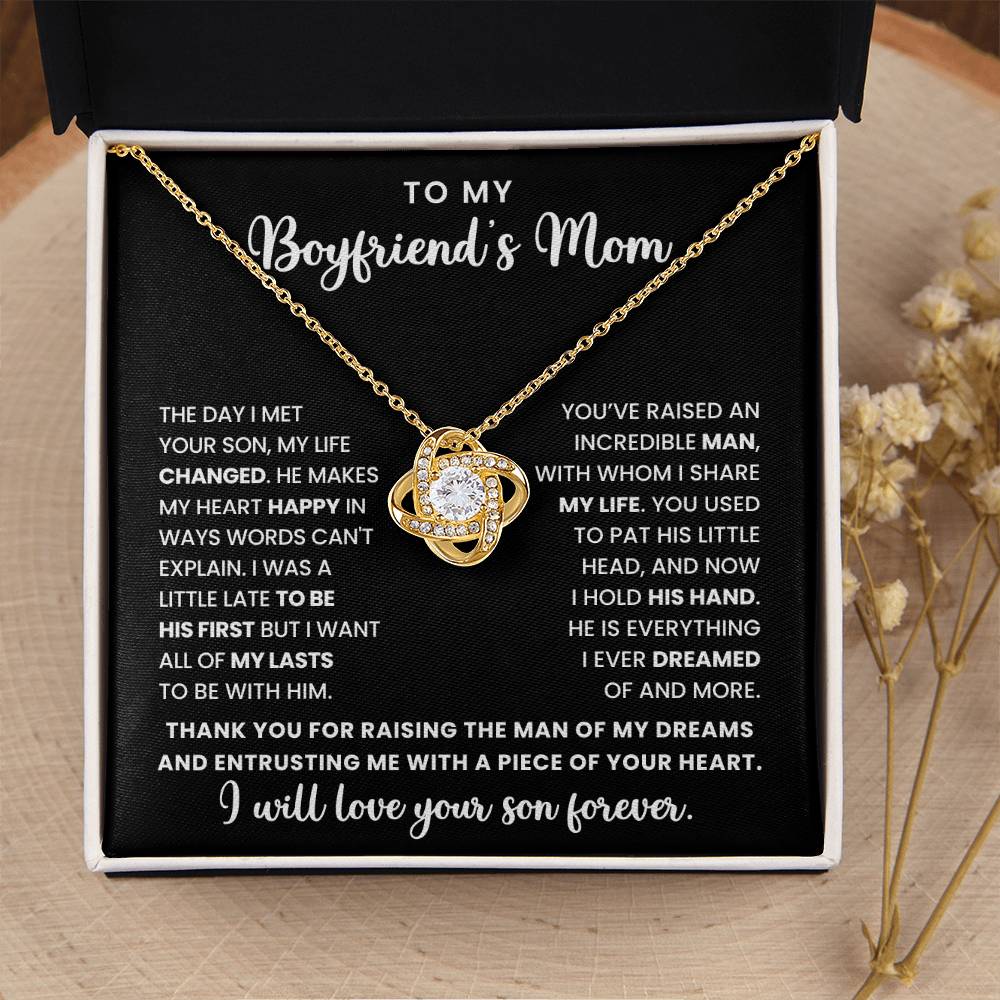 To My Boyfriend'a Mom- Loveknot Necklace-All My Lasts To Be With Him LX321