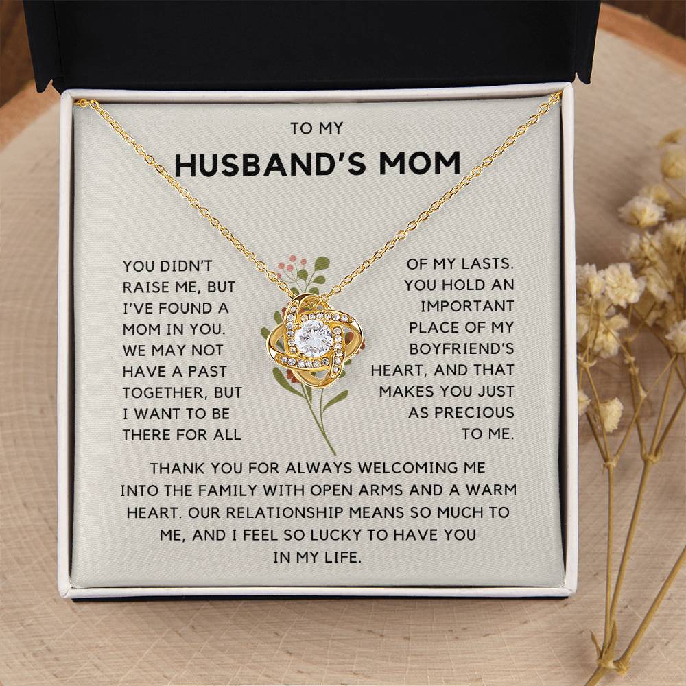 To My Husband's Mom-Loveknot Necklace- I Have Found A Mom In You