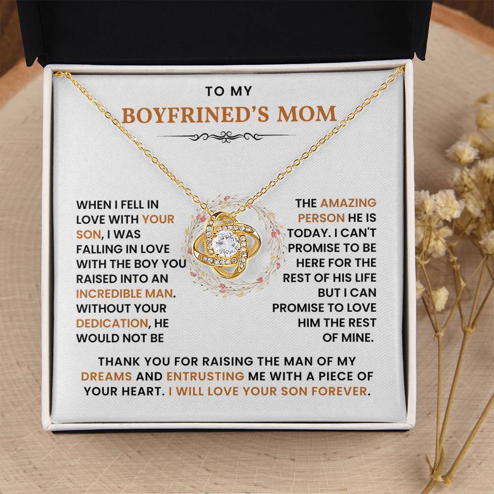 To My Boyfriend's Mom-Loveknot Necklace-I Can't Promise To Be Here