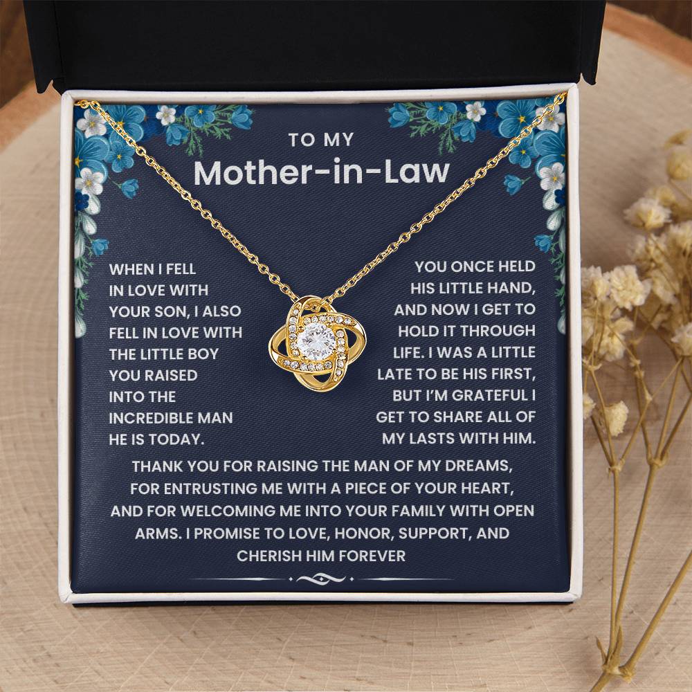 To My Mother-in-Law - Thank You for Raising the Man of My Dreams - Necklace Gift Set 341