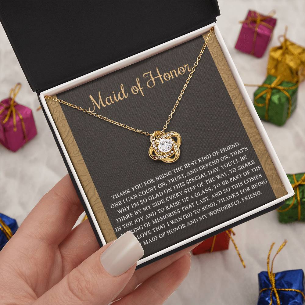 Maid of Honor-Kind Of Friend-Loveknot Necklace