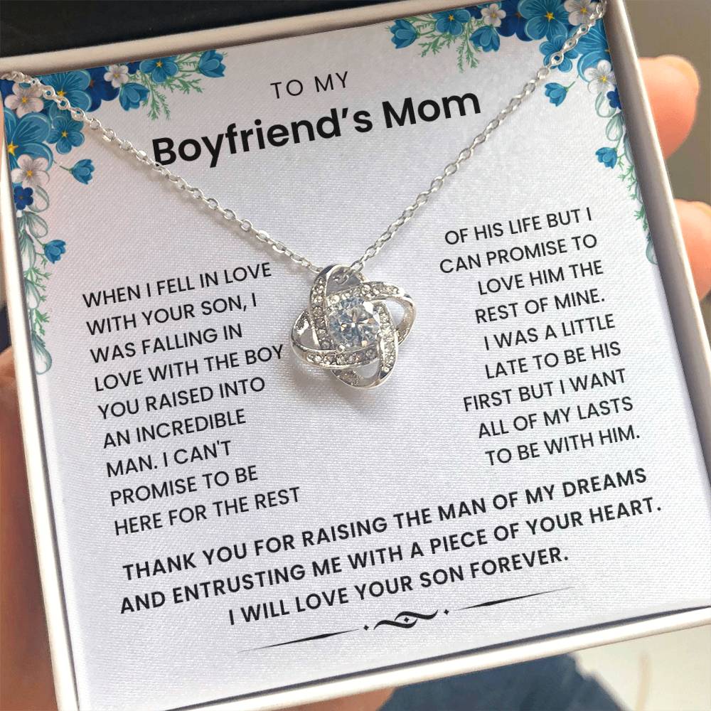 To My Boyfriend's Mom-Loveknot Necklace- I Can't Promise To Be Here
