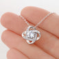 To My Daughter- Loveknot 14K White Gold Finish Necklace