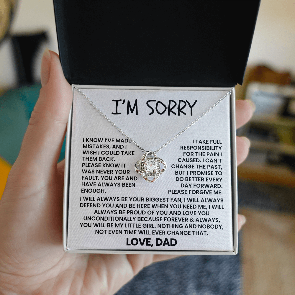 I Am Sorry Necklace for Daughter - I Will Always Be Your Biggest Fan