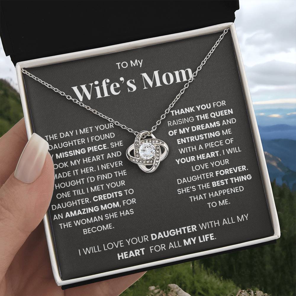 To My Wife's Mom-Loveknot Necklace-I Will Love Your Daughter