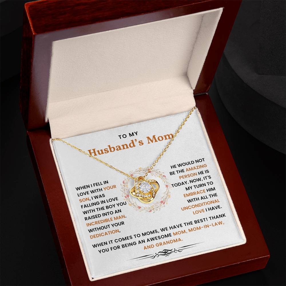 To My Husband's Mom - Thank You for Being An Awesome Mom and Grandma - Necklace