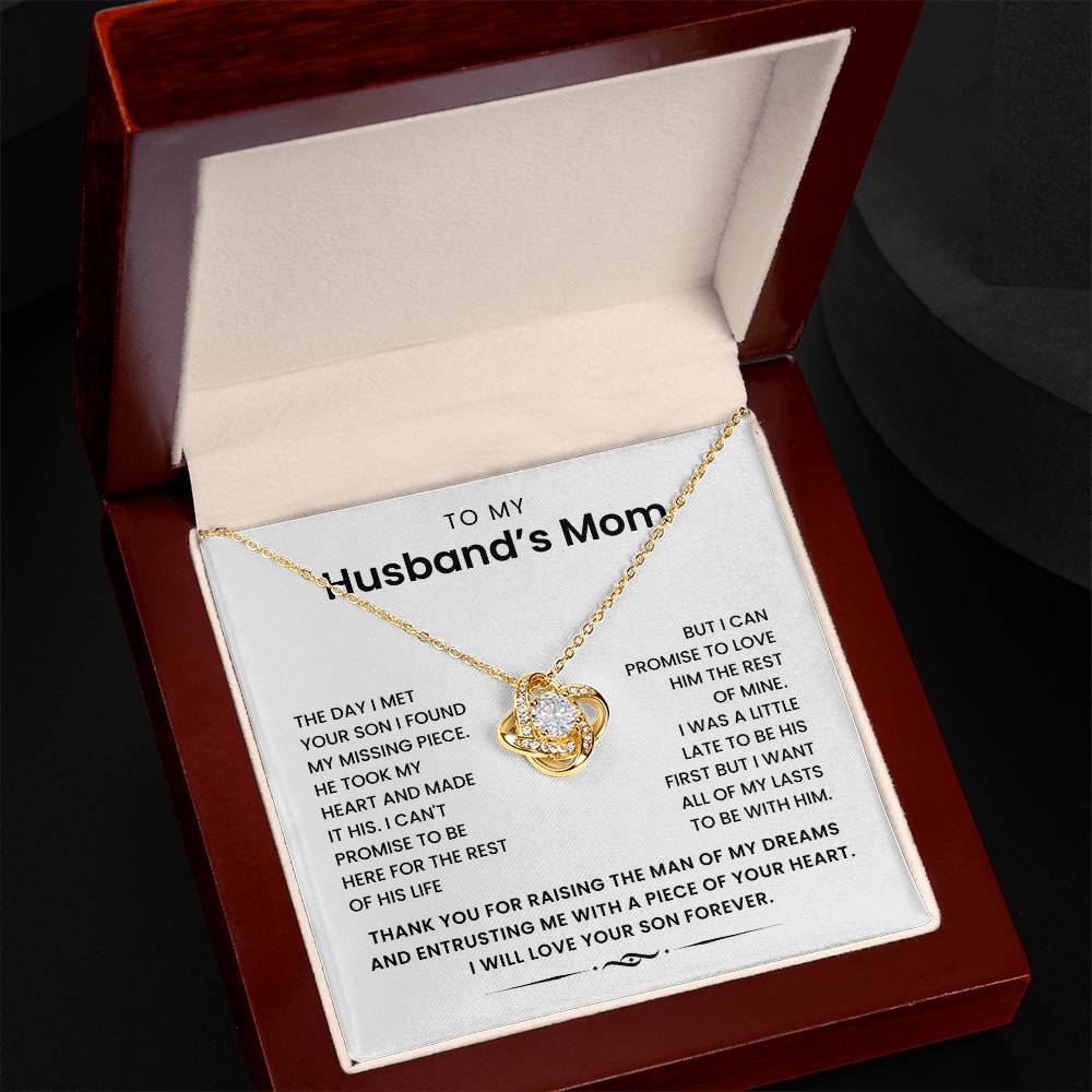 To My Husband's Mom-Loveknot Necklace-I Can Promise To Love You