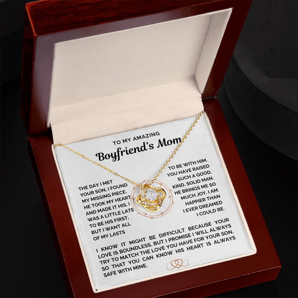 To My Boyfriend's Mom Necklace - Love Knot Necklace
