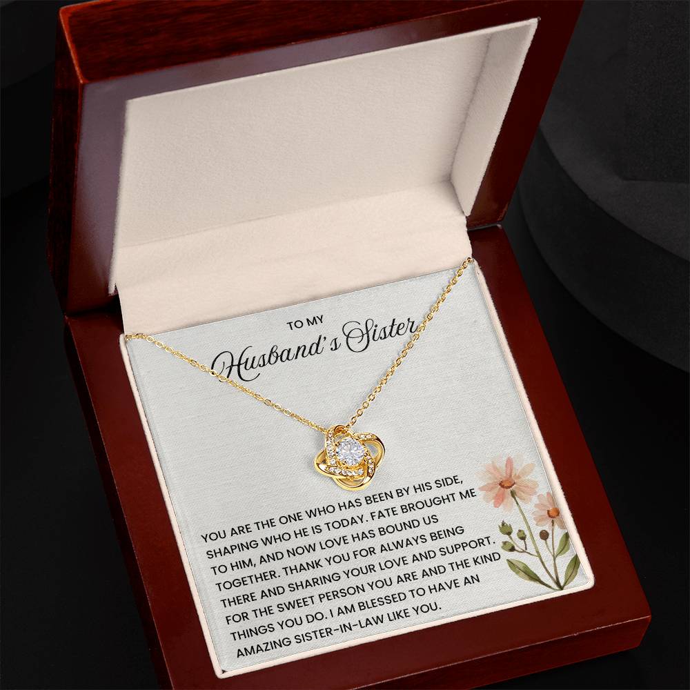 To My Husband's Sister-Loveknot Necklace- You Are An Amazing Sister-In-Law