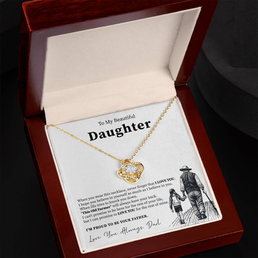 To My Beautiful Daughter - This Old Farmer Will Always Have Your Back - Necklace