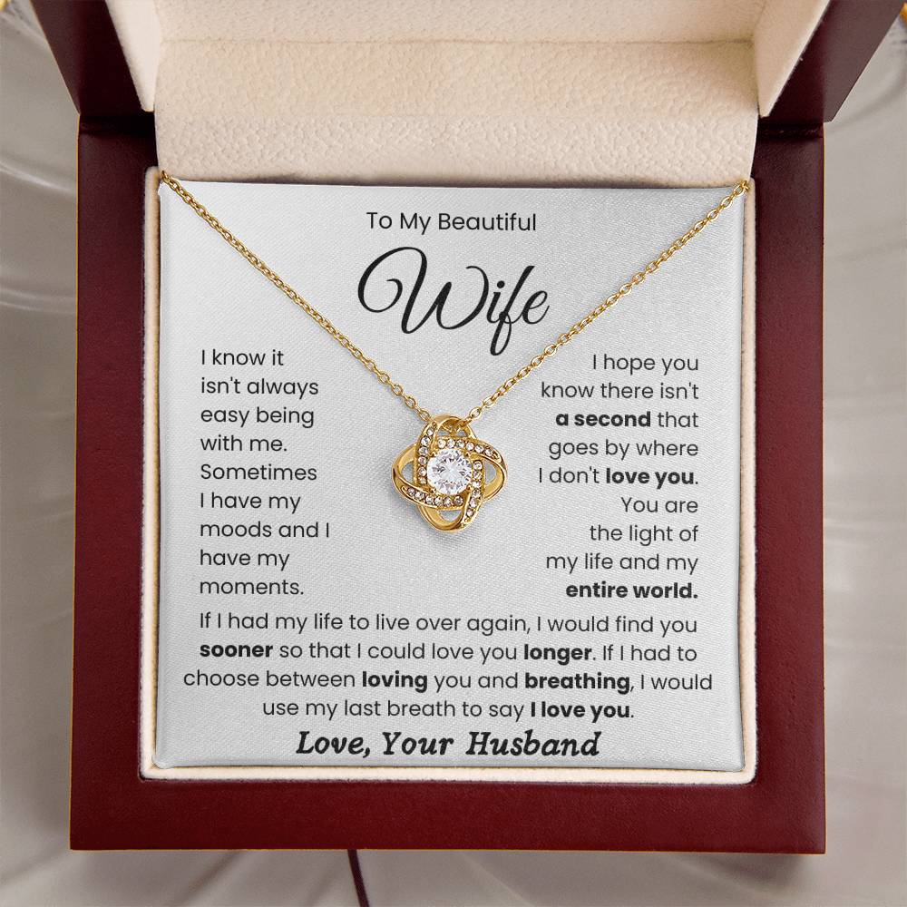 To My Beautiful Wife-Forever Love Necklace- My Life And My Entire World