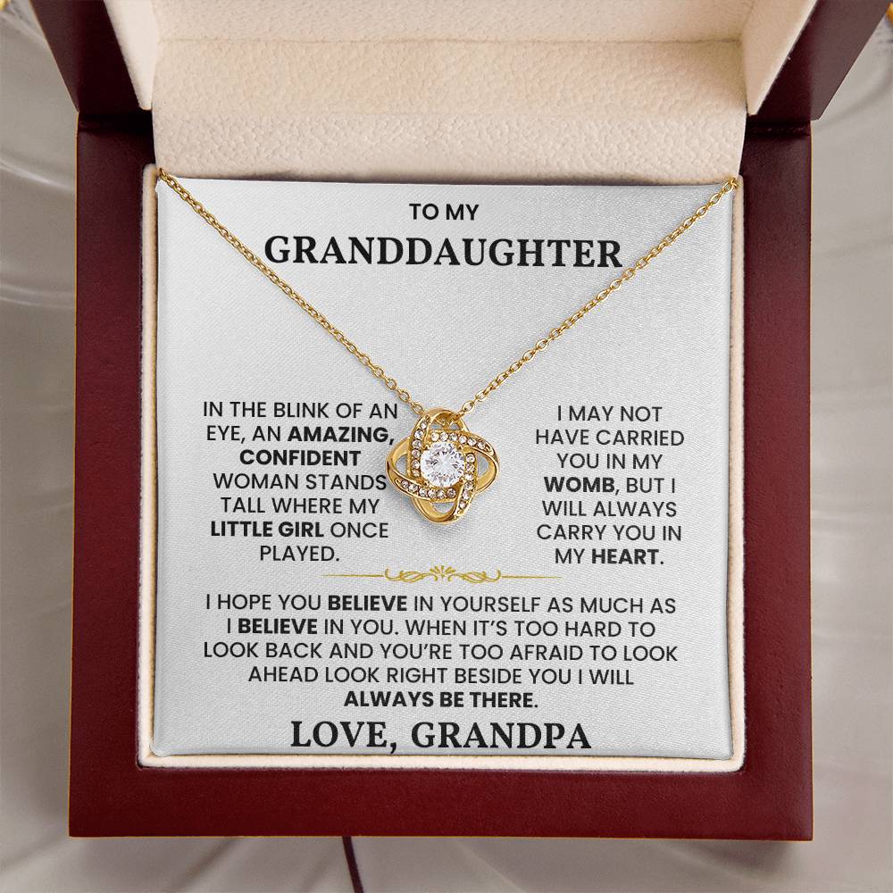 To My Granddaughter - I Will Always Carry You In My Heart - Necklace