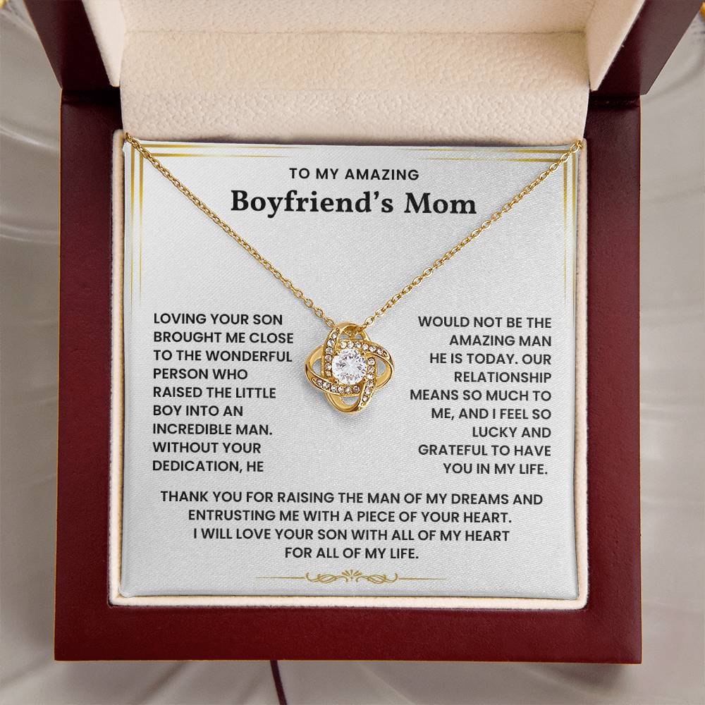 To My Amazing Boyfriend's Mom-Loveknot Necklace-Loving Your Son