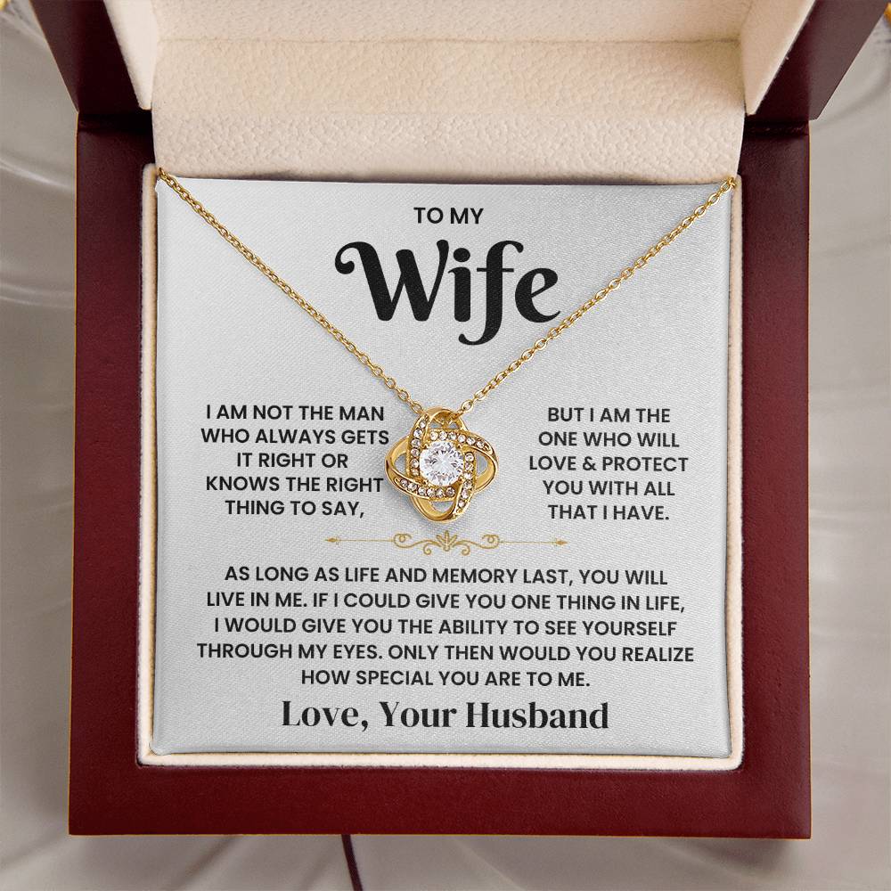 To My Wife-Loveknot Necklace-As Long As Life