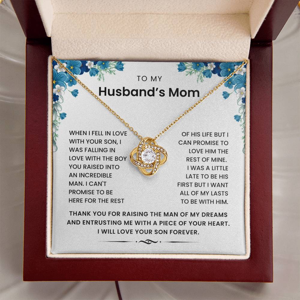 To My Husband's Mom- Loveknot Necklace-All My Lasts To Be With Him