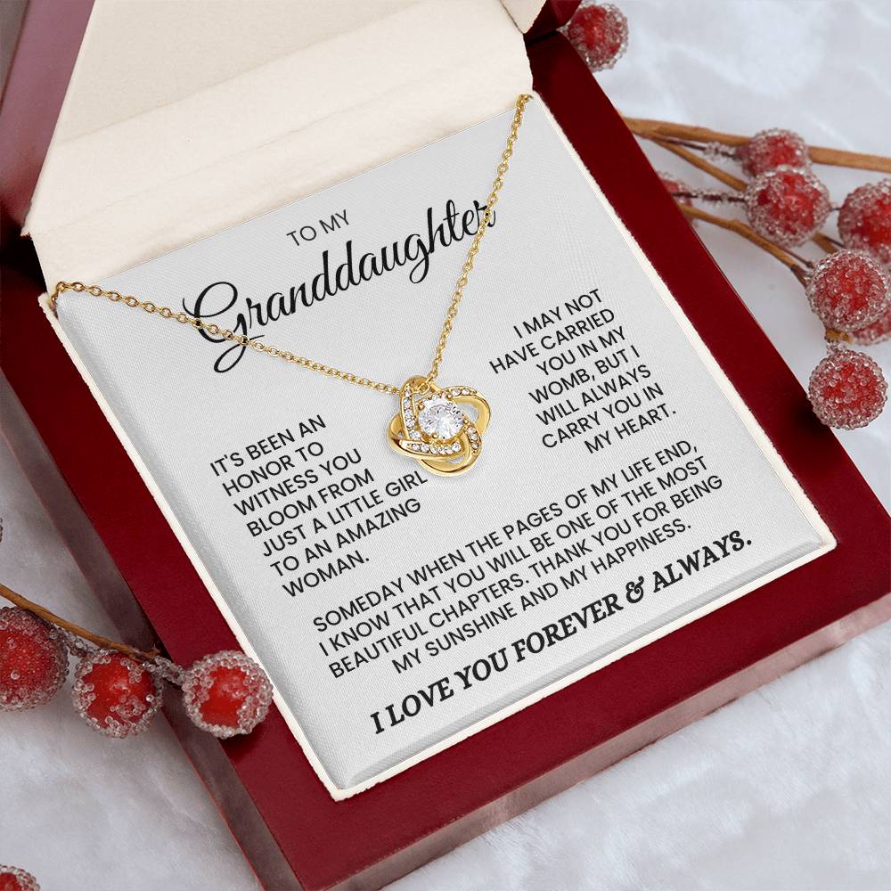 To My Granddaughter-Loveknot Necklace-Someday When The Pages