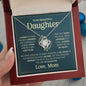 To My Daughter- Loveknot 14K White Gold Finish Necklace