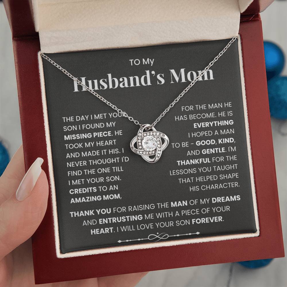To My Husband's Mom-Loveknot Necklace-The Man Of My Dreams