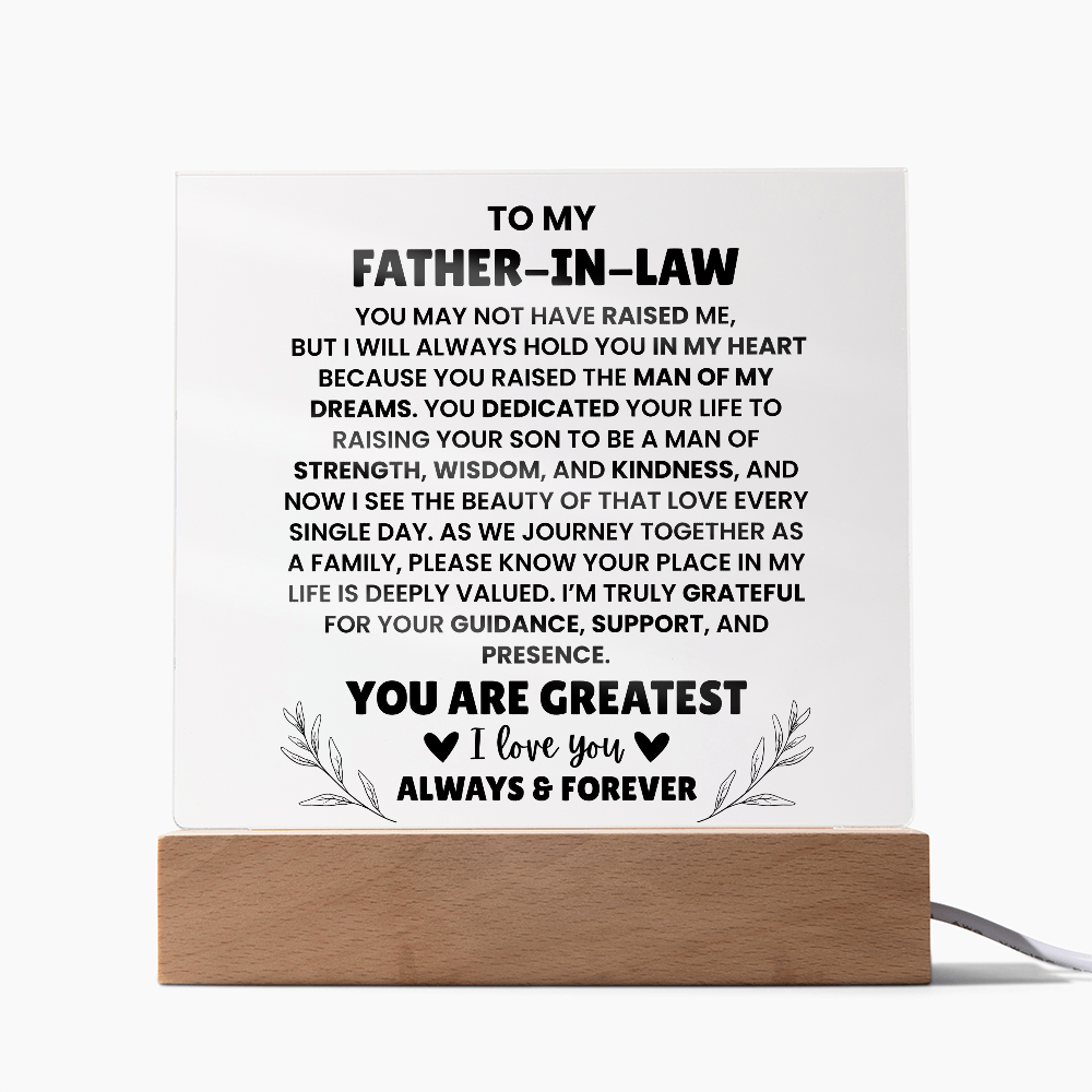 To My Father In Law - You Are Greatest - Acrylic