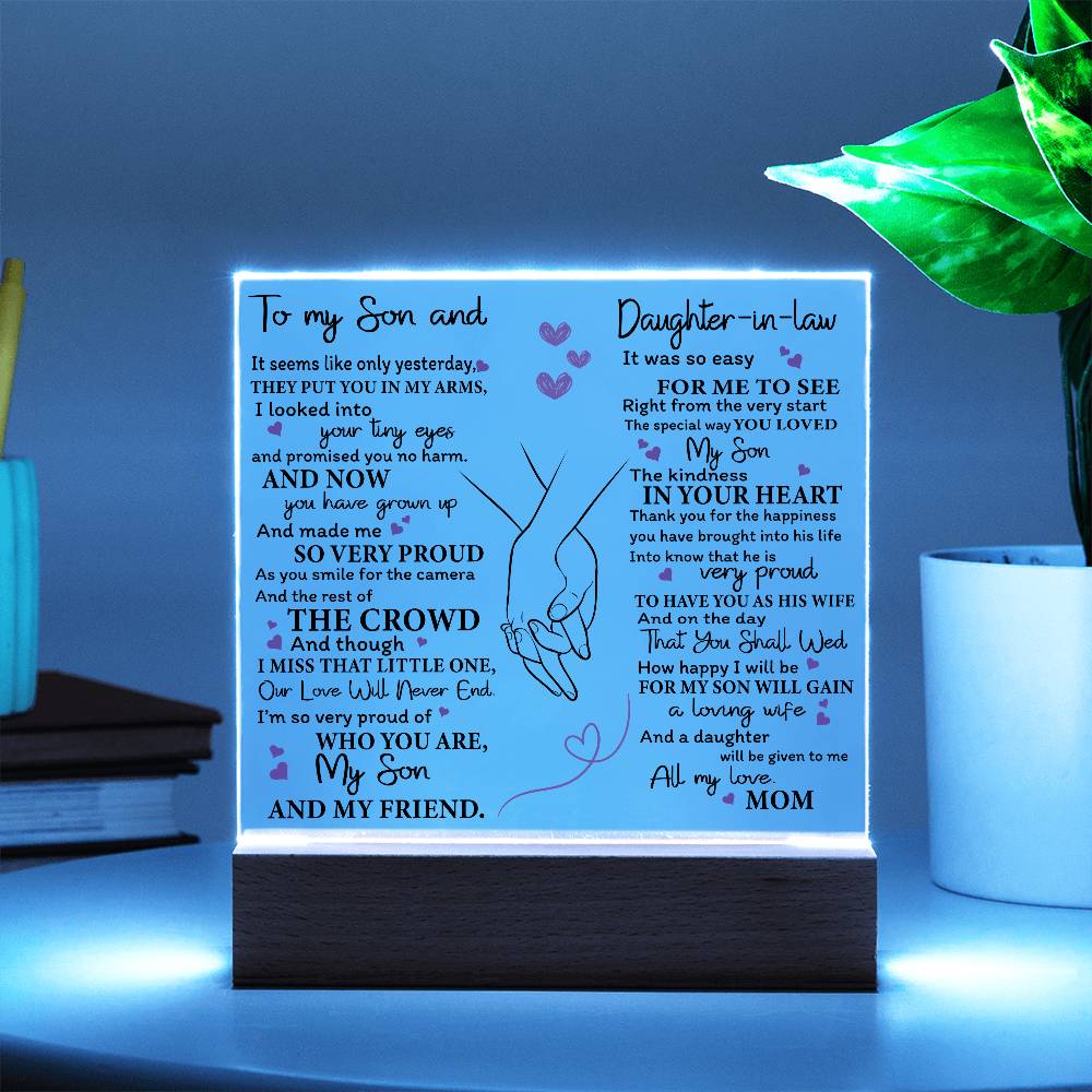 To My Son and Daughter-in-Law Acrylic - Christmas Gift for Son and Daughter-in-Law