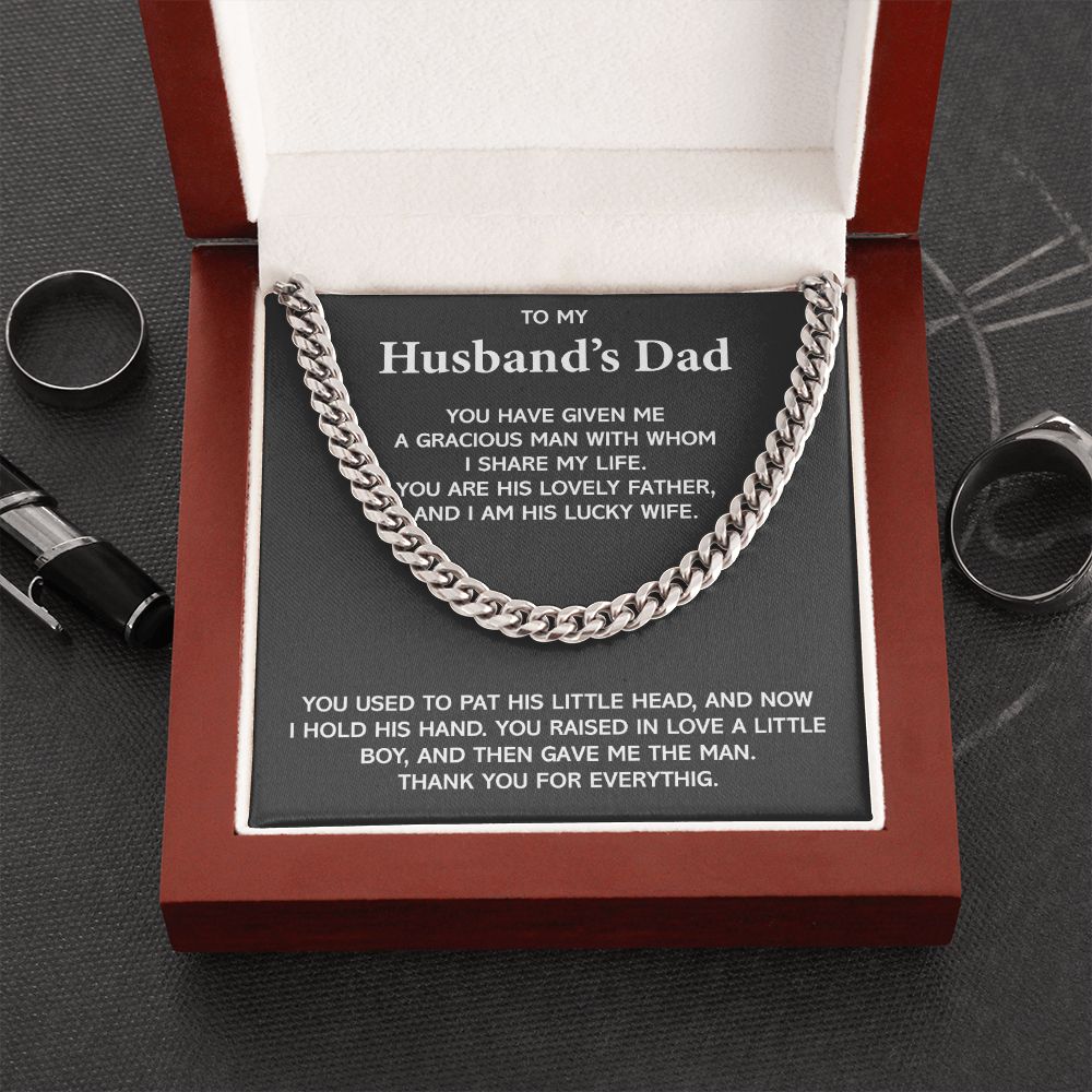 To My Husband's Dad- Stainless Steel Cuban Link Chain