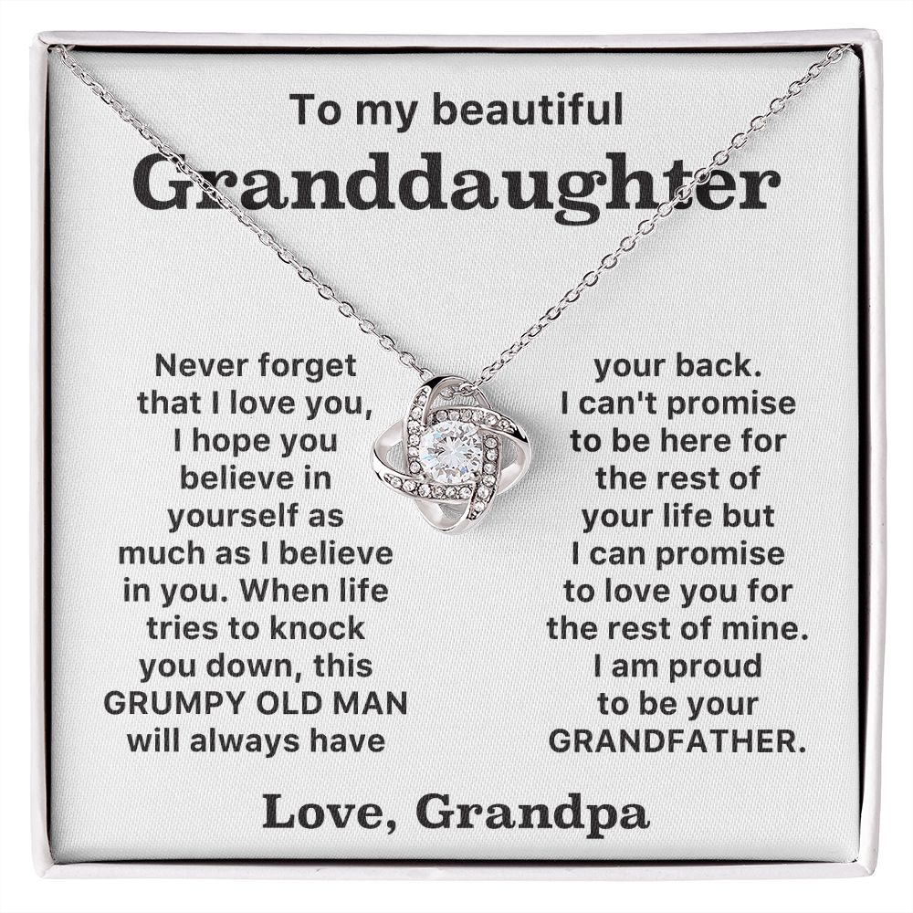 To My Beautiful Granddaughter- Loveknot Necklace- I Am Proud Of You
