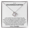 To My Granddaughter-Loveknot Necklace- Always Be Brave