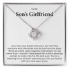To My Son's Girlfriend- 14k White Gold Plated Loveknot Necklace- Welcome You Into Our Family