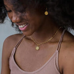 Gold Initial Necklace- 14K Gold Plated Stainless Steel