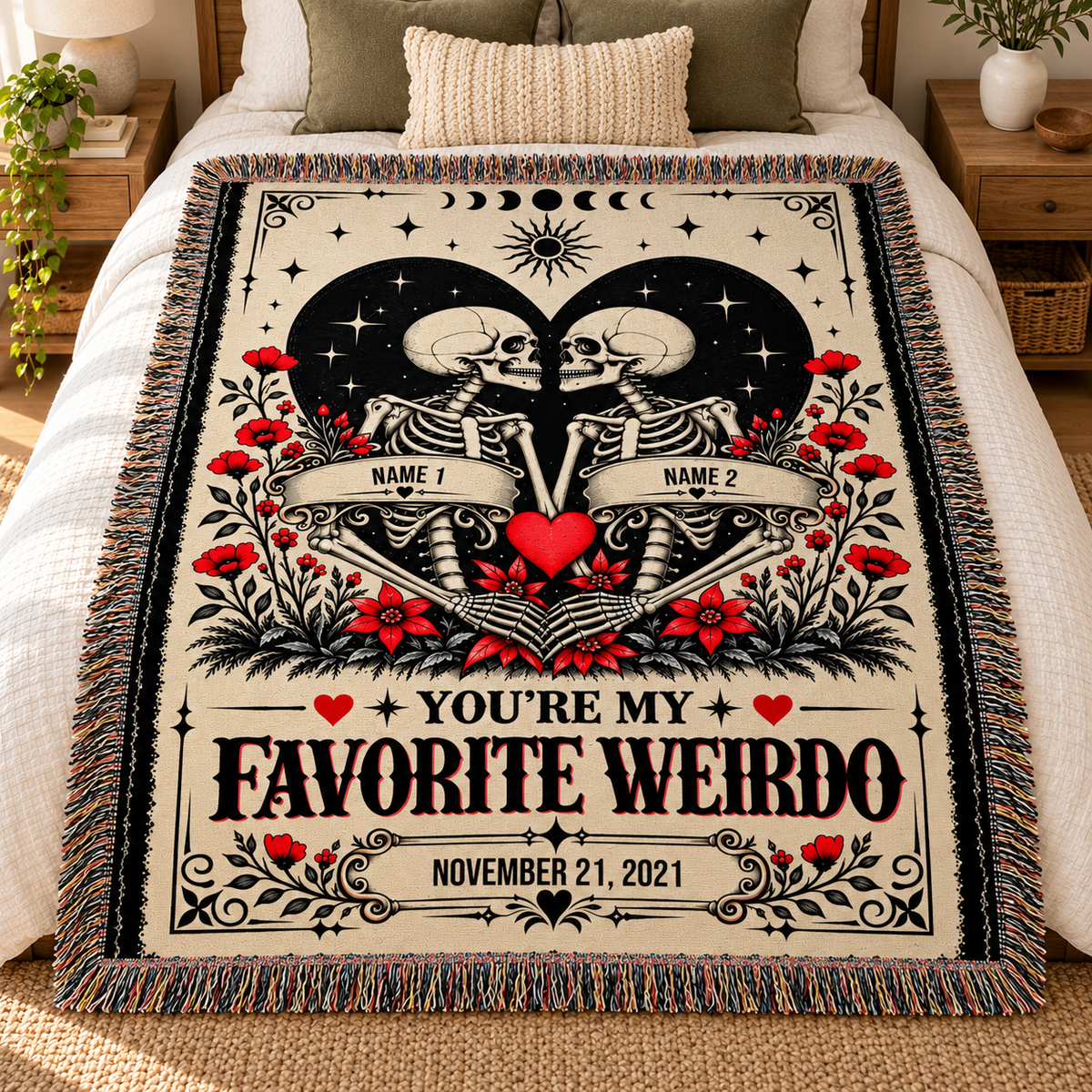 Personalize Blanket - You're My Favorite Weirdo - Anniversary Gift for her