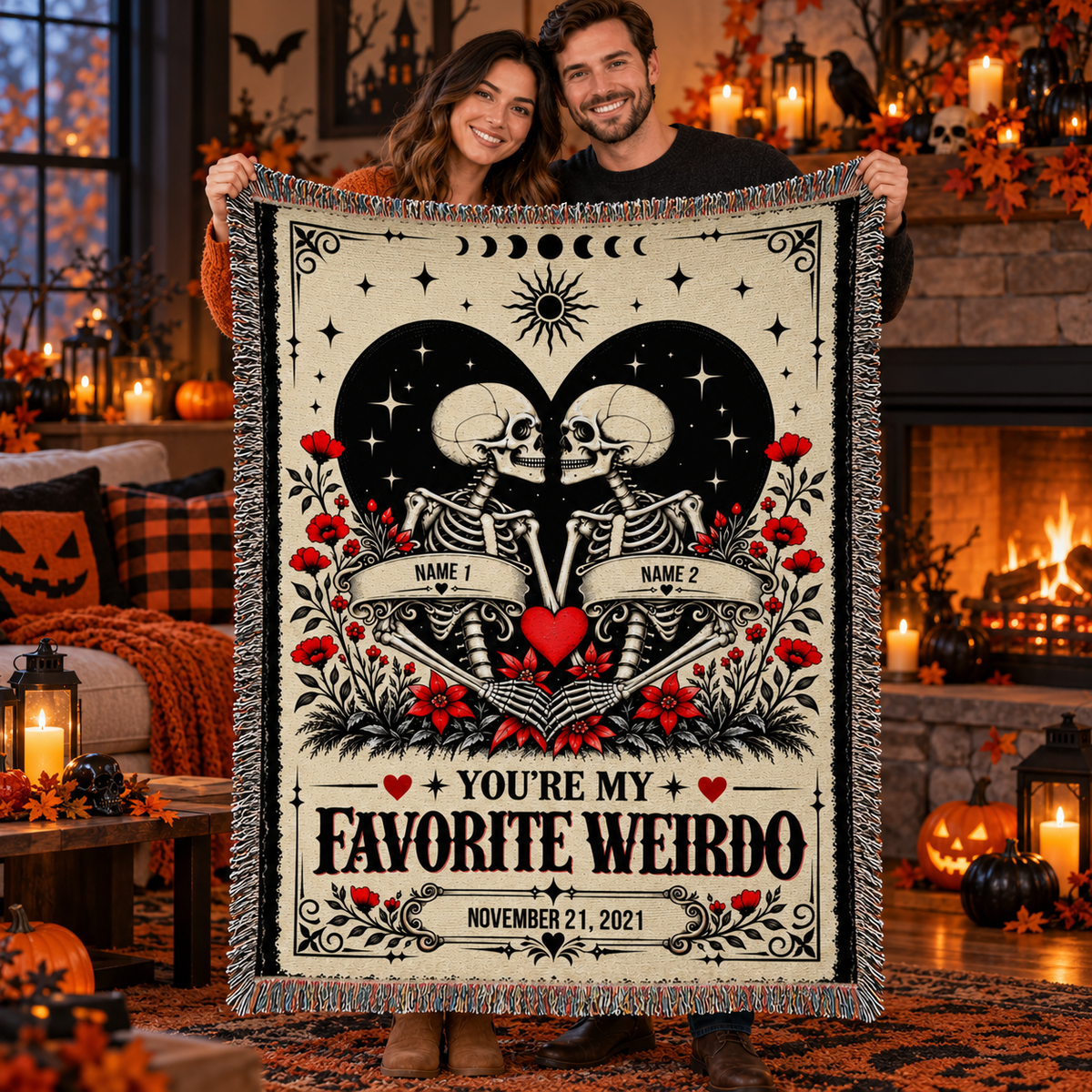 Personalize Blanket - You're My Favorite Weirdo - Anniversary Gift for her