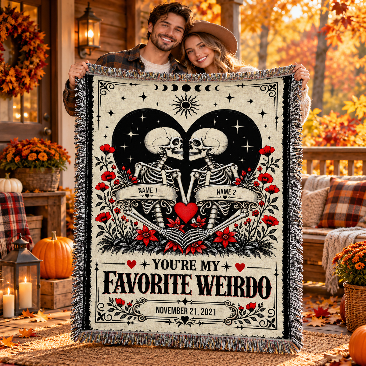 Personalize Blanket - You're My Favorite Weirdo - Anniversary Gift for her