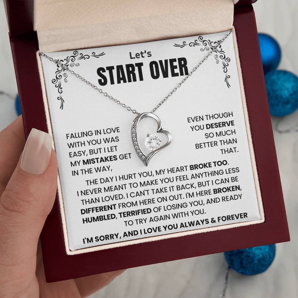 Let's Start Over Forever Love Necklace For Her- Meaningful Sorry Gift for Her