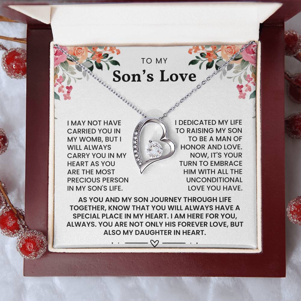 To My Son's Love-Forever Love Necklace- I May Not Have Carried