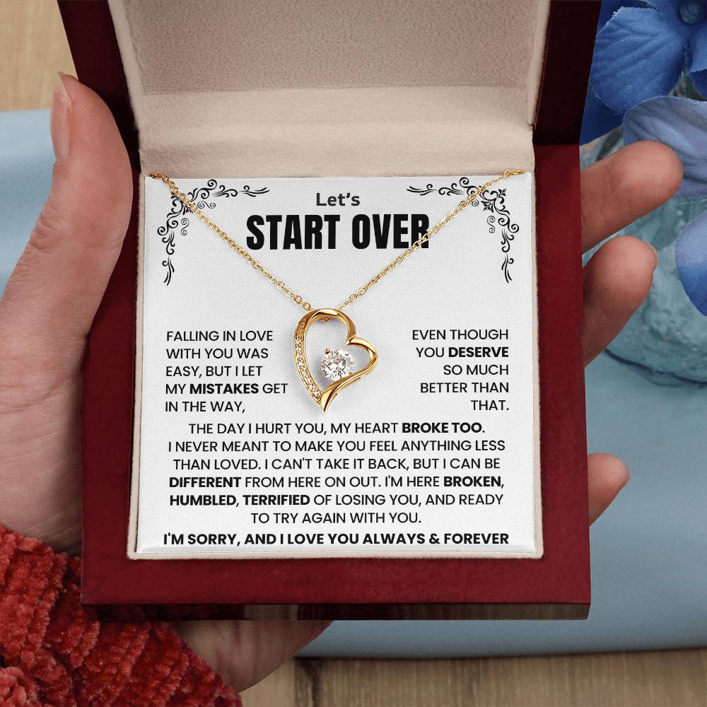 Let's Start Over Forever Love Necklace For Her- Meaningful Sorry Gift for Her