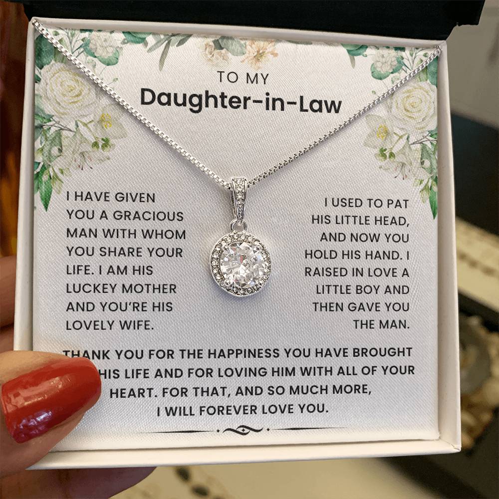 To My Daughter In Law - Thank You The Happiness You Have Brought Into His Life - Necklace