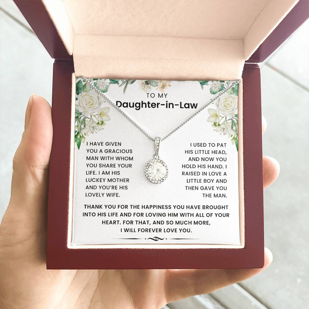 To My Daughter In Law - Thank You The Happiness You Have Brought Into His Life - Necklace